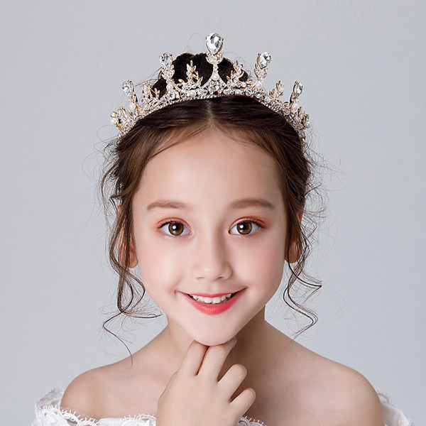 Kids Baby Girls' Crown Headdress Princess Girl Crown Crystal Headband Golden Frozen Aisha Girl Birthday Hair Accessory Kids Baby Girls' Crown Headdress Princess Girl Crown Crystal Headband Golden Frozen Aisha Girl Birthday Hair Accessory
