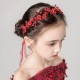 Kids Baby Girls' Headdress Red Flower Girl Dress Headdress Birthday Princess Braided Hair Accessories Girl Head Flower Show Headband Kids Baby Girls' Headdress Red Flower Girl Dress Headdress Birthday Princess Braided Hair Accessories Girl Head Flower Show Headband