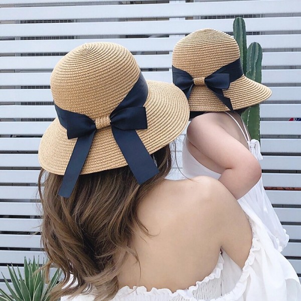 Mommy and Me Straw Hats Casual Bowknot Design Brown Family Photo Matching Outfits Mom and Daughter Mommy and Me Straw Hats Casual Bowknot Design Brown Family Photo Matching Outfits Mom and Daughter