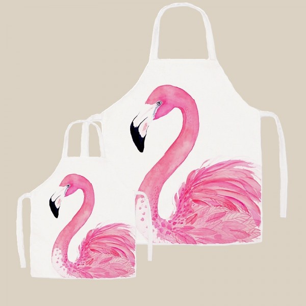 Mommy and Me Cute Flamingos Animal Print Apron Blushing Pink Casual Daily Family Photo Matching Outfits Mommy and Me Cute Flamingos Animal Print Apron Blushing Pink Casual Daily Family Photo Matching Outfits