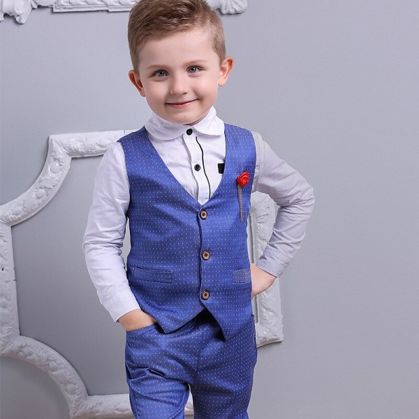 Boys Clothes Sets Kids Formal Suits Long Sleeve Shirts + Vest + Pants 3PCS Child Tuxedos Outfits Boys Clothes Sets Kids Formal Suits Long Sleeve Shirts + Vest + Pants 3PCS Child Tuxedos Outfits
