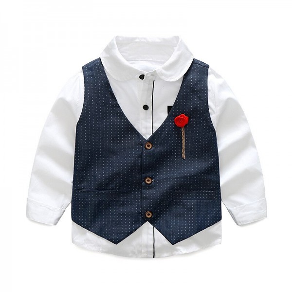 Boys Clothes Sets Kids Formal Suits Long Sleeve Shirts + Vest + Pants 3PCS Child Tuxedos Outfits Boys Clothes Sets Kids Formal Suits Long Sleeve Shirts + Vest + Pants 3PCS Child Tuxedos Outfits