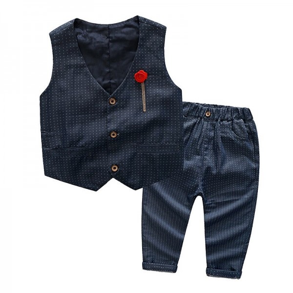 Boys Clothes Sets Kids Formal Suits Long Sleeve Shirts + Vest + Pants 3PCS Child Tuxedos Outfits Boys Clothes Sets Kids Formal Suits Long Sleeve Shirts + Vest + Pants 3PCS Child Tuxedos Outfits