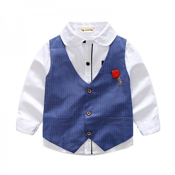 Boys Clothes Sets Kids Formal Suits Long Sleeve Shirts + Vest + Pants 3PCS Child Tuxedos Outfits Boys Clothes Sets Kids Formal Suits Long Sleeve Shirts + Vest + Pants 3PCS Child Tuxedos Outfits