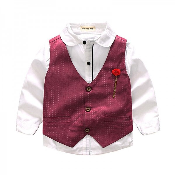 Boys Clothes Sets Kids Formal Suits Long Sleeve Shirts + Vest + Pants 3PCS Child Tuxedos Outfits Boys Clothes Sets Kids Formal Suits Long Sleeve Shirts + Vest + Pants 3PCS Child Tuxedos Outfits