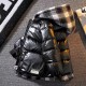 Boys Down Jacket Winter Coat Long Sleeve Outerwear Plaid Boys Waterproof Hooded Keep Warm Jacket  Daily Childrens Clothes