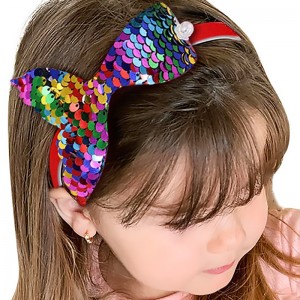 1pcs Kids Girls&#039; Active / Sweet Daily Wear / Festival Mermaid Tail Animal Sequins Hair Accessories Blue / Blushing Pink / Dusty Rose