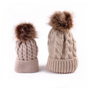 Mommy and Me Hats Cotton Solid Color Striped Daily Fur Trim Black White Red Sleeveless Mommy And Me Outfits Cute Matching Outfits