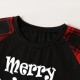 Family Pajamas Plaid Letter Santa Claus Print Dark Red Gray Long Sleeve Mommy And Me Outfits Cute Matching Outfits