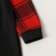 Family Pajamas Plaid Letter Santa Claus Print Dark Red Gray Long Sleeve Mommy And Me Outfits Cute Matching Outfits