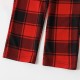 Family Pajamas Plaid Letter Santa Claus Print Dark Red Gray Long Sleeve Mommy And Me Outfits Cute Matching Outfits