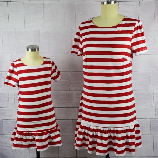 Mommy and Me Dresses Graphic Striped Sports & Outdoor Ruched Red Short Sleeve Above Knee T Shirt Dress Tee Dress Active Matching Outfits Mommy and Me Dresses Graphic Striped Sports & Outdoor Ruched Red Short Sleeve Above Knee T Shirt Dress Tee Dress Active Matching Outfits