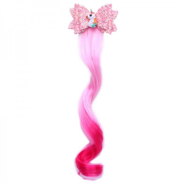 Kids Girls Unicorn Gradient Wig Bow Top Hairpin Baby Wings Princess Glitter Cute Hair Accessories Kids Girls Unicorn Gradient Wig Bow Top Hairpin Baby Wings Princess Glitter Cute Hair Accessories