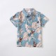 Dad and Son T shirt Tops Cotton Leaf Daily Print Light Blue Short Sleeve Mommy And Me Outfits Vacation Matching Outfits Dad and Son T shirt Tops Cotton Leaf Daily Print Light Blue Short Sleeve Mommy And Me Outfits Vacation Matching Outfits