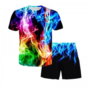 Boys 3D Graphic T-shirt &amp; Shorts Clothing Set Short Sleeve Summer Spring Sports Fashion Cool Polyester Kids 3-13 Years Outdoor Street Sports Regular Fit