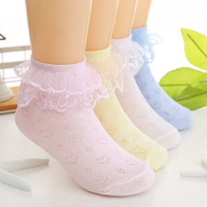 Kids Girls&#039; Socks White Blue Pink Solid Colored Mesh Spring Summer Cute Daily Wear 1-12 Years