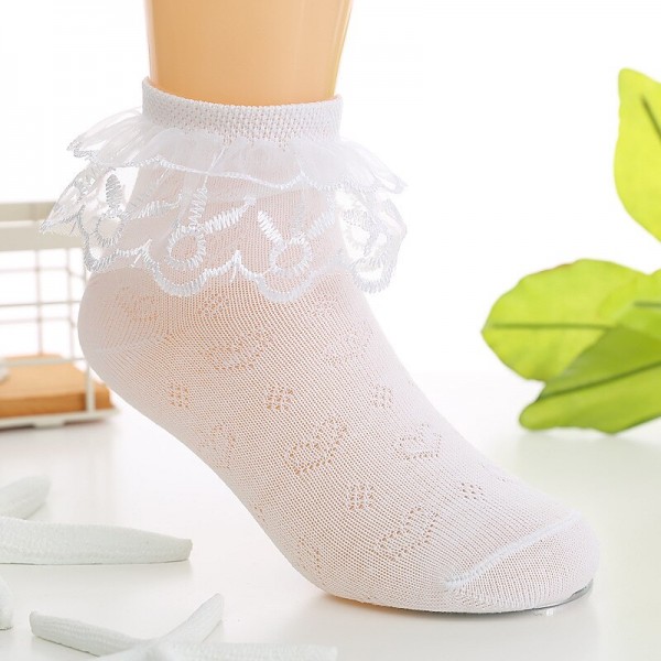 Kids Girls' Socks White Blue Pink Solid Colored Mesh Spring Summer Cute Daily Wear 1-12 Years Kids Girls' Socks White Blue Pink Solid Colored Mesh Spring Summer Cute Daily Wear 1-12 Years