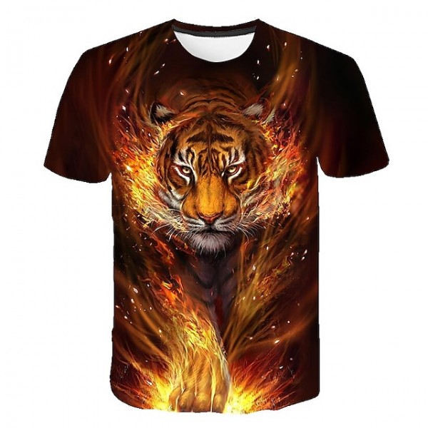 Kids Boys T shirt Short Sleeve 3D Print Tiger Animal Crewneck Rainbow Children Tops Spring Summer Active Fashion Daily Daily Outdoor Regular Fit 3-12 Years Kids Boys T shirt Short Sleeve 3D Print Tiger Animal Crewneck Rainbow Children Tops Spring Summer Active Fashion Daily Daily Outdoor Regular Fit 3-12 Years