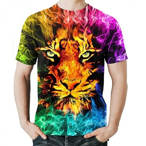 Kids Boys T shirt Short Sleeve 3D Print Tiger Animal Crewneck Rainbow Children Tops Spring Summer Active Fashion Daily Daily Outdoor Regular Fit 3-12 Years Kids Boys T shirt Short Sleeve 3D Print Tiger Animal Crewneck Rainbow Children Tops Spring Summer Active Fashion Daily Daily Outdoor Regular Fit 3-12 Years