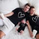 Family T shirt Family Sets Cotton Heart Letter Street Print Black White Dark Grey Short Sleeve Mommy And Me Outfits Active Matching Outfits