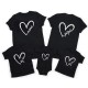 Family T shirt Family Sets Cotton Heart Letter Street Print Black White Dark Grey Short Sleeve Mommy And Me Outfits Active Matching Outfits