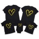 Family T shirt Family Sets Cotton Heart Letter Street Print Black White Dark Grey Short Sleeve Mommy And Me Outfits Active Matching Outfits