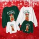 Family Sweatshirt Letter Deer Print Multicolor Long Sleeve Adorable Matching Outfits