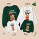 Family Sweatshirt Letter Deer Print Multicolor Long Sleeve Adorable Matching Outfits
