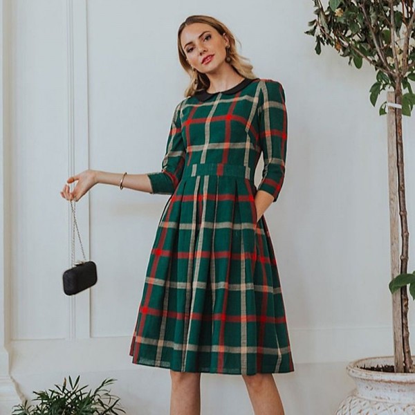 Mommy and Me Dresses Plaid Daily Green Cotton Dress Long Sleeve Asymmetrical Fall Dress Sweet Casual Matching Outfits Mommy and Me Dresses Plaid Daily Green Cotton Dress Long Sleeve Asymmetrical Fall Dress Sweet Casual Matching Outfits