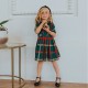 Mommy and Me Dresses Plaid Daily Green Cotton Dress Long Sleeve Asymmetrical Fall Dress Sweet Casual Matching Outfits Mommy and Me Dresses Plaid Daily Green Cotton Dress Long Sleeve Asymmetrical Fall Dress Sweet Casual Matching Outfits