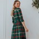 Mommy and Me Dresses Plaid Daily Green Cotton Dress Long Sleeve Asymmetrical Fall Dress Sweet Casual Matching Outfits Mommy and Me Dresses Plaid Daily Green Cotton Dress Long Sleeve Asymmetrical Fall Dress Sweet Casual Matching Outfits