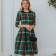 Mommy and Me Dresses Plaid Daily Green Cotton Dress Long Sleeve Asymmetrical Fall Dress Sweet Casual Matching Outfits Mommy and Me Dresses Plaid Daily Green Cotton Dress Long Sleeve Asymmetrical Fall Dress Sweet Casual Matching Outfits