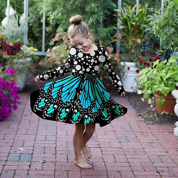 Girls' 3D Animal Butterfly Dress Long Sleeve 3D Print Fall Winter Daily Holiday Vacation Cute Casual Sweet Kids 3-10 Years Swing Dress A Line Dress Above Knee Polyester Regular Fit Girls' 3D Animal Butterfly Dress Long Sleeve 3D Print Fall Winter Daily Holiday Vacation Cute Casual Sweet Kids 3-10 Years Swing Dress A Line Dress Above Knee Polyester Regular Fit