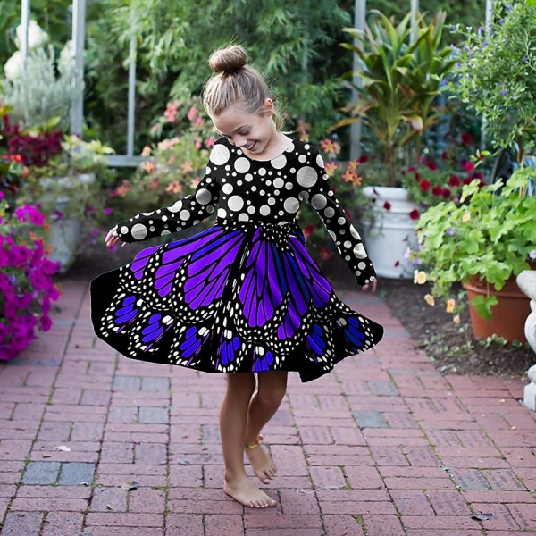 Girls' 3D Animal Butterfly Dress Long Sleeve 3D Print Fall Winter Daily Holiday Vacation Cute Casual Sweet Kids 3-10 Years Swing Dress A Line Dress Above Knee Polyester Regular Fit Girls' 3D Animal Butterfly Dress Long Sleeve 3D Print Fall Winter Daily Holiday Vacation Cute Casual Sweet Kids 3-10 Years Swing Dress A Line Dress Above Knee Polyester Regular Fit