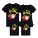 Family T shirt Tops Letter Santa Claus Street Print Black White Yellow Short Sleeve 3D Print Active Matching Outfits