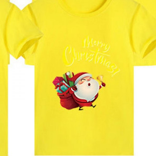 Family T shirt Tops Letter Santa Claus Street Print Black White Yellow Short Sleeve 3D Print Active Matching Outfits