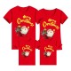 Family T shirt Tops Letter Santa Claus Street Print Black White Yellow Short Sleeve 3D Print Active Matching Outfits