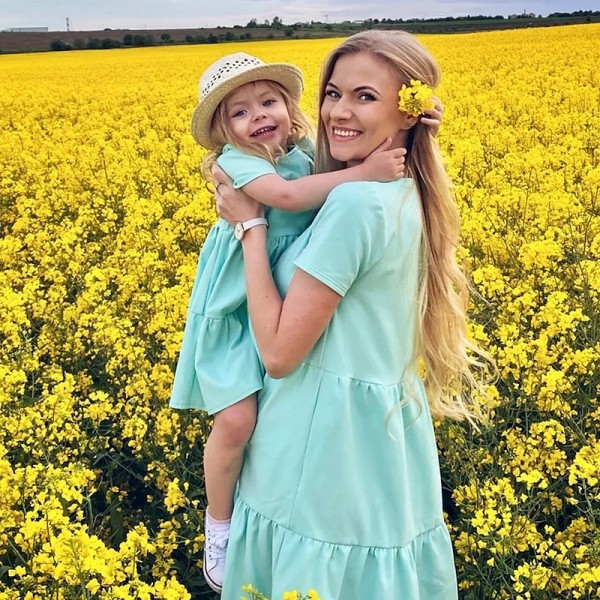 Mommy and Me Dresses Cotton Solid Color Daily Blue Orange Rose Red Short Sleeve Above Knee Mommy And Me Outfits Daily Matching Outfits Mommy and Me Dresses Cotton Solid Color Daily Blue Orange Rose Red Short Sleeve Above Knee Mommy And Me Outfits Daily Matching Outfits