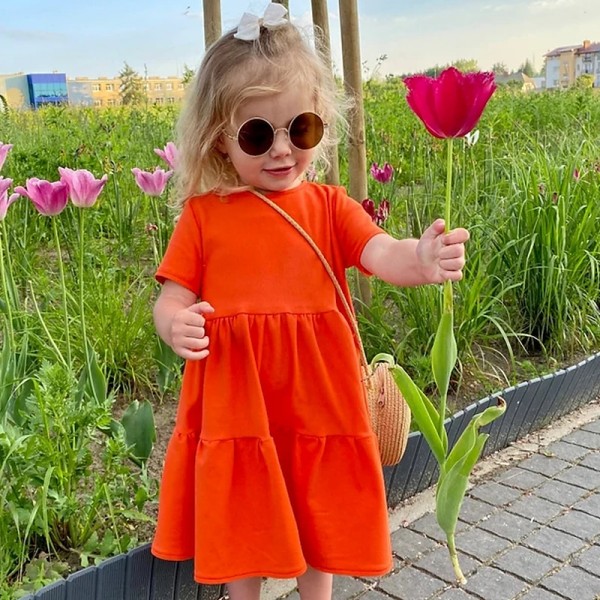 Mommy and Me Dresses Cotton Solid Color Daily Blue Orange Rose Red Short Sleeve Above Knee Mommy And Me Outfits Daily Matching Outfits Mommy and Me Dresses Cotton Solid Color Daily Blue Orange Rose Red Short Sleeve Above Knee Mommy And Me Outfits Daily Matching Outfits