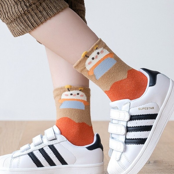 Kids Boys 5 Pairs Socks Multicolor Color Block Striped Fall Winter Sweet Daily Wear 3-12 Years Kids Boys 5 Pairs Socks Multicolor Color Block Striped Fall Winter Sweet Daily Wear 3-12 Years