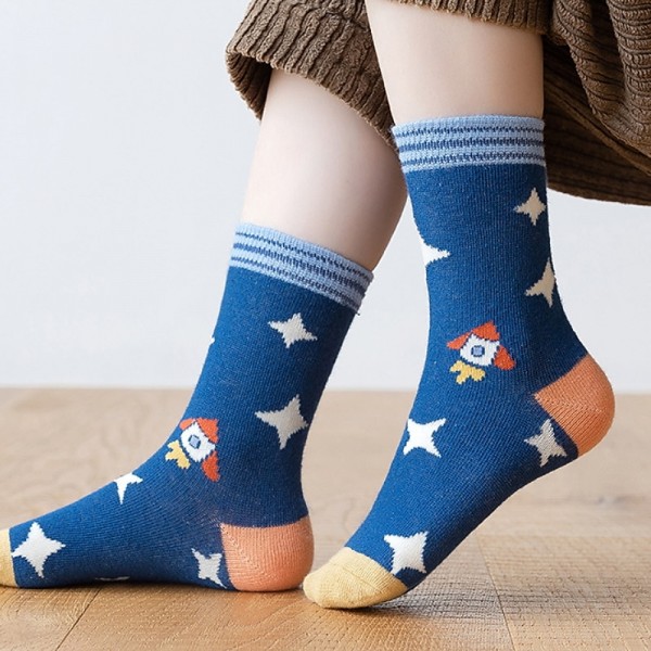 Kids Boys 5 Pairs Socks Multicolor Color Block Striped Fall Winter Sweet Daily Wear 3-12 Years Kids Boys 5 Pairs Socks Multicolor Color Block Striped Fall Winter Sweet Daily Wear 3-12 Years