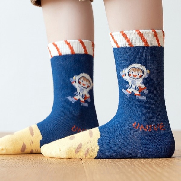 Kids Boys 5 Pairs Socks Multicolor Color Block Striped Fall Winter Sweet Daily Wear 3-12 Years Kids Boys 5 Pairs Socks Multicolor Color Block Striped Fall Winter Sweet Daily Wear 3-12 Years