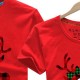 Family T shirt Cotton Deer Casual Red Short Sleeve Daily Matching Outfits
