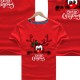 Family T shirt Cotton Deer Casual Red Short Sleeve Daily Matching Outfits