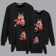 Family Sweatshirt Cotton Deer Home Black Red Long Sleeve Mommy And Me Outfits Daily Matching Outfits