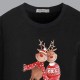 Family Sweatshirt Cotton Deer Home Black Red Long Sleeve Mommy And Me Outfits Daily Matching Outfits