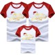 Family T shirt Cotton Letter Casual Black Red Blue Short Sleeve Daily Matching Outfits