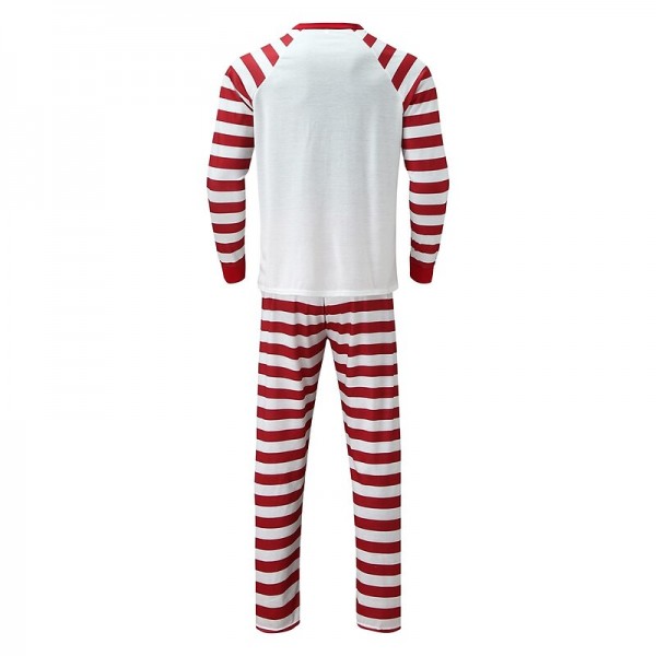 Family Pajamas Cotton Letter Striped Home White Long Sleeve Mommy And Me Outfits Daily Matching Outfits