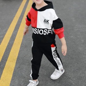2 Pieces Kids Boys Hoodie &amp; Pants Clothing Set Outfit Letter Long Sleeve Cotton Set Outdoor Fashion Daily Winter Fall 7-13 Years Blue Red