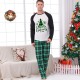 Pajamas Family Plaid Letter Home White Green Long Sleeve Basic Matching Outfits Pajamas Family Plaid Letter Home White Green Long Sleeve Basic Matching Outfits